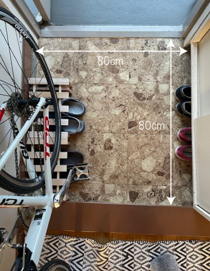 狭い玄関_ロードバイク・自転車_収納_玄関のたたきスペース