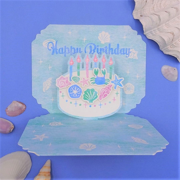 Happy Blueバースデーカード 立体グリーティングカードbirthday お友達向けお誕生日 恐竜 お誕生日カード 子供向けお誕生日カード  誕生日カード cards